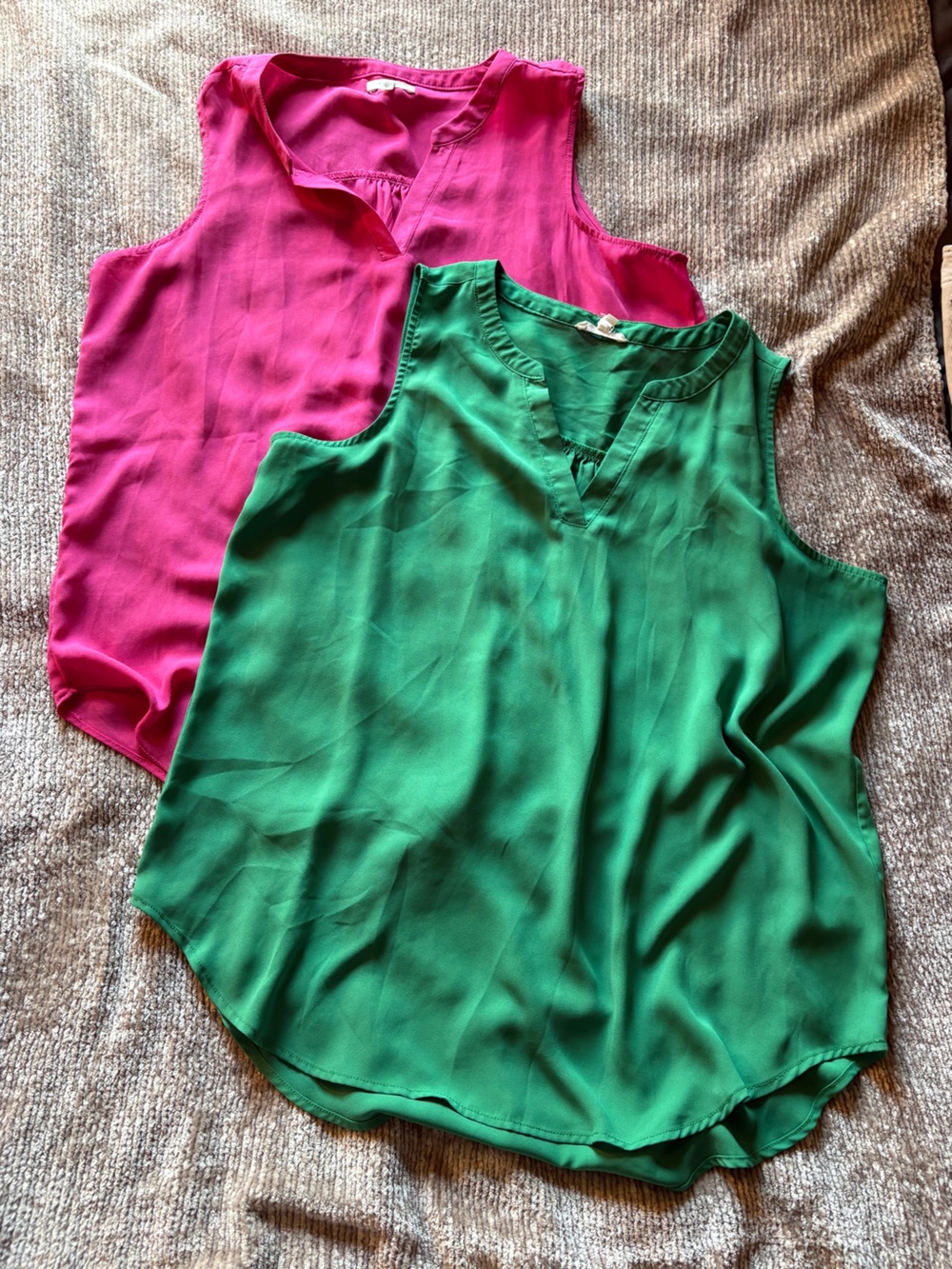 Maurice’s Jewel-tone Pink and Green Tank Tops